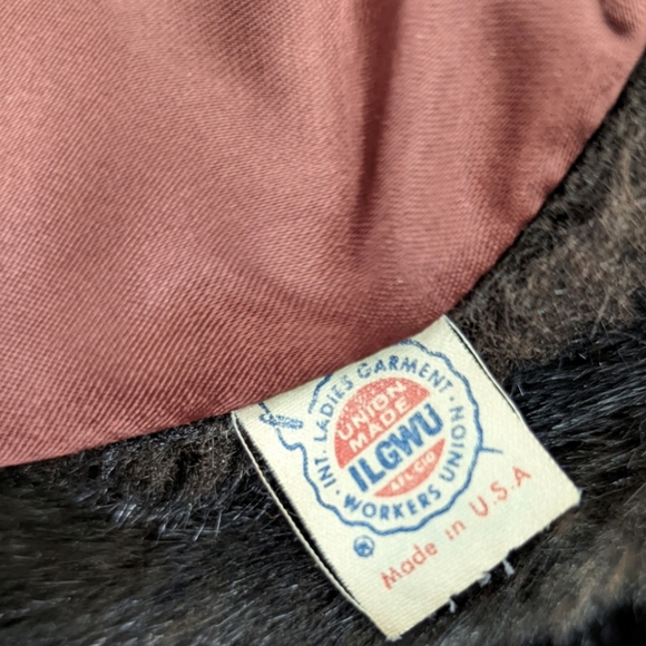 Vintage Faux Fur Mink Coat 70s 80s Country Pacer ILGWU Brown Made In USA - Picture 7 of 14